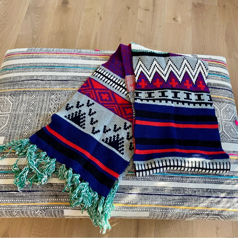J. Crew patchwork wool blend scarf